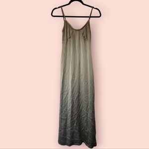 Y2k 100% Silk Maxi Sage Green Vintage Dress